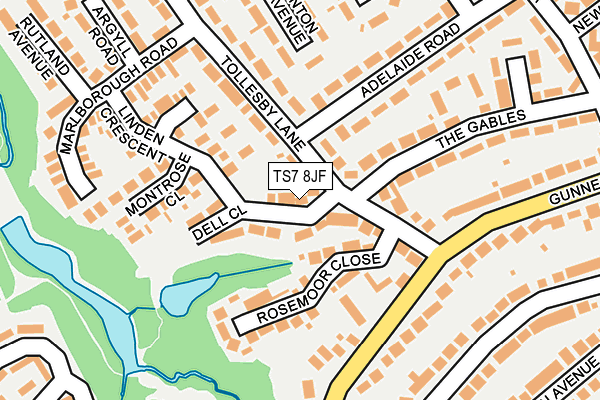 TS7 8JF map - OS OpenMap – Local (Ordnance Survey)