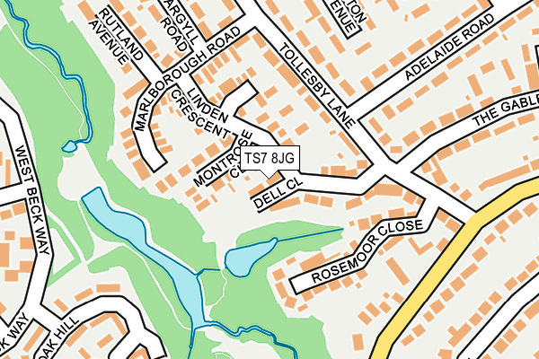 TS7 8JG map - OS OpenMap – Local (Ordnance Survey)
