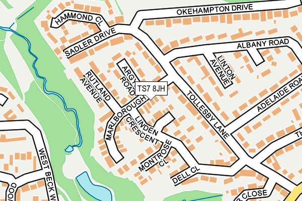 TS7 8JH map - OS OpenMap – Local (Ordnance Survey)