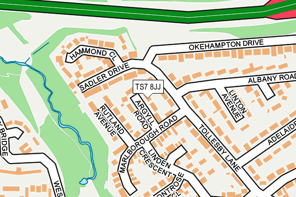 TS7 8JJ map - OS OpenMap – Local (Ordnance Survey)