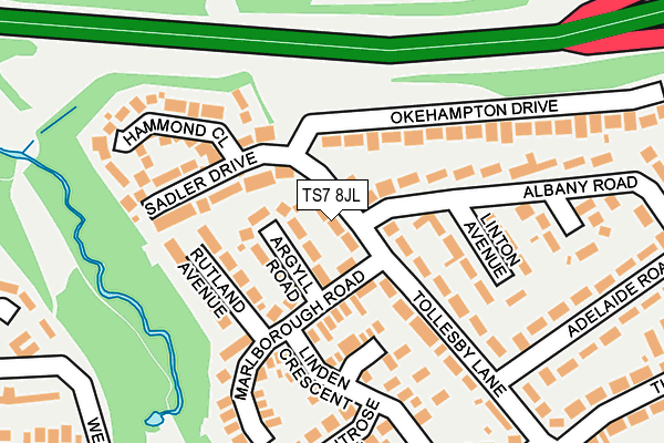 TS7 8JL map - OS OpenMap – Local (Ordnance Survey)