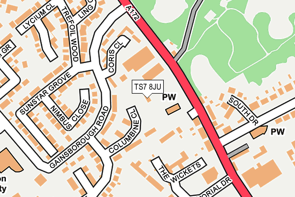 TS7 8JU map - OS OpenMap – Local (Ordnance Survey)
