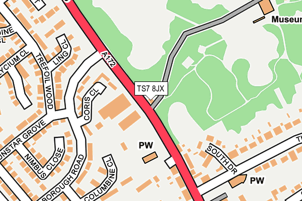TS7 8JX map - OS OpenMap – Local (Ordnance Survey)