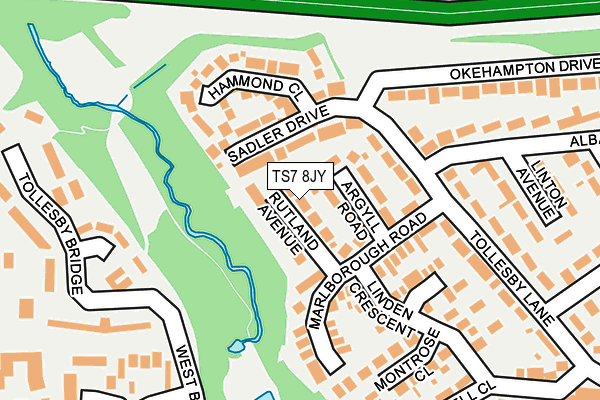 TS7 8JY map - OS OpenMap – Local (Ordnance Survey)