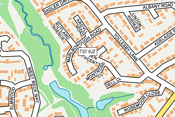 TS7 8JZ map - OS OpenMap – Local (Ordnance Survey)