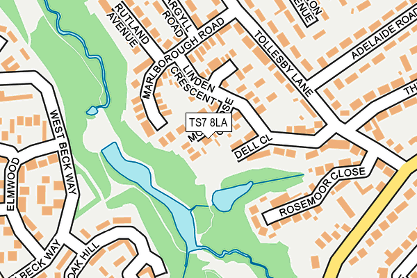 TS7 8LA map - OS OpenMap – Local (Ordnance Survey)