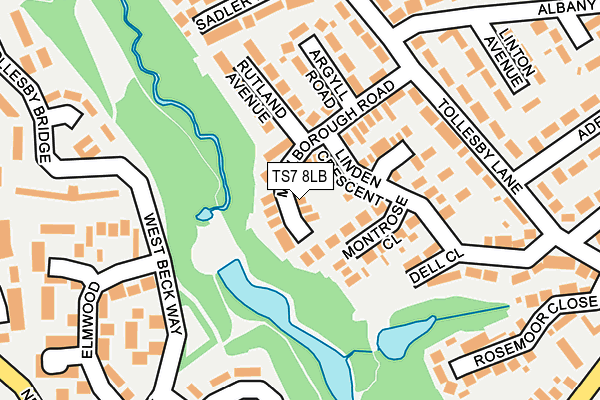 TS7 8LB map - OS OpenMap – Local (Ordnance Survey)