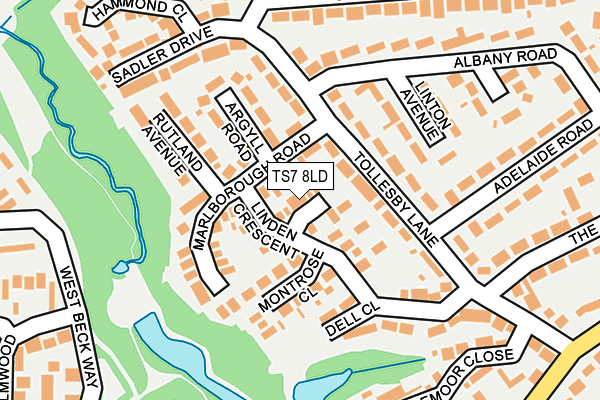 TS7 8LD map - OS OpenMap – Local (Ordnance Survey)