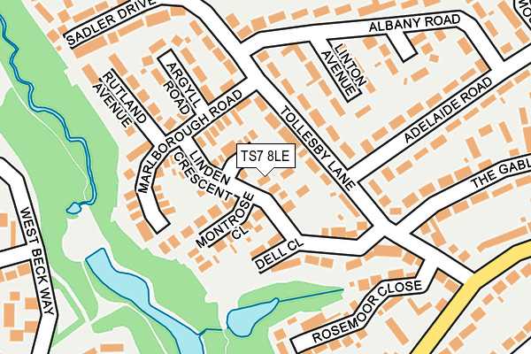TS7 8LE map - OS OpenMap – Local (Ordnance Survey)