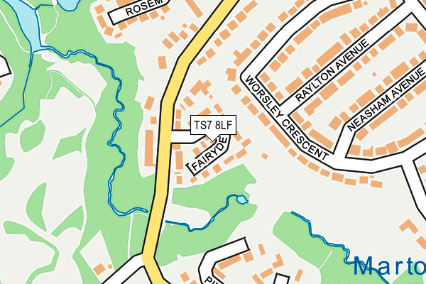 TS7 8LF map - OS OpenMap – Local (Ordnance Survey)