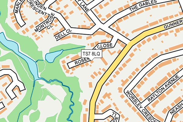 TS7 8LQ map - OS OpenMap – Local (Ordnance Survey)