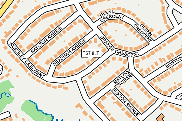 TS7 8LT map - OS OpenMap – Local (Ordnance Survey)