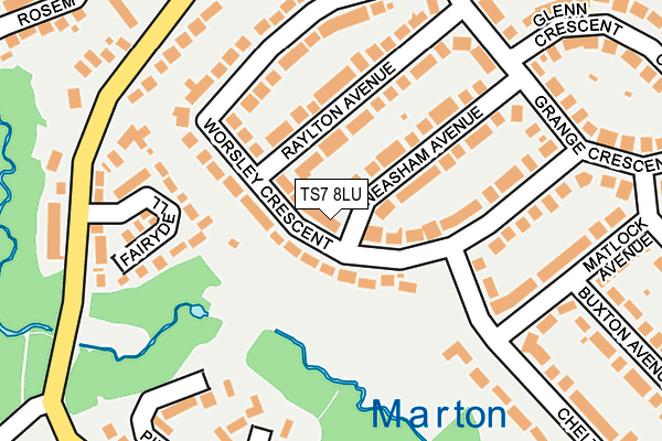 TS7 8LU map - OS OpenMap – Local (Ordnance Survey)