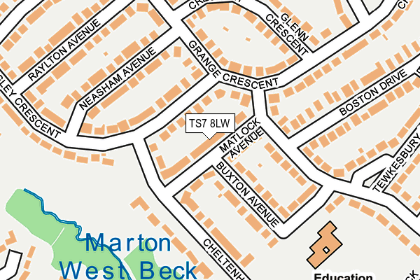 TS7 8LW map - OS OpenMap – Local (Ordnance Survey)