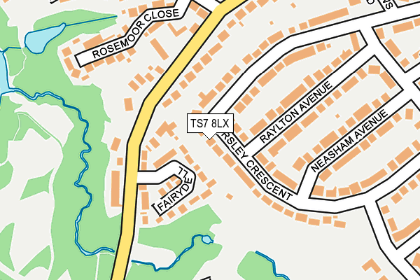 TS7 8LX map - OS OpenMap – Local (Ordnance Survey)