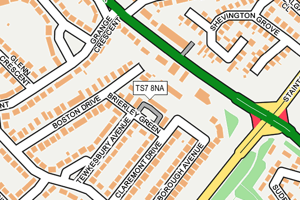 TS7 8NA map - OS OpenMap – Local (Ordnance Survey)