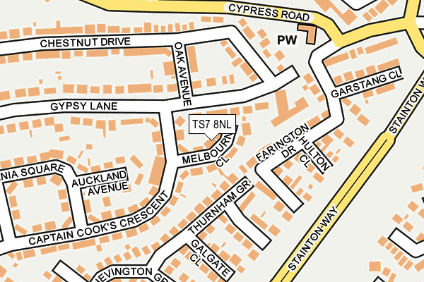 TS7 8NL map - OS OpenMap – Local (Ordnance Survey)