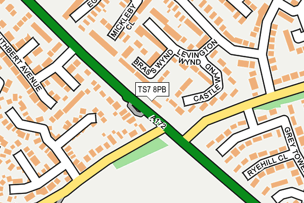 TS7 8PB map - OS OpenMap – Local (Ordnance Survey)