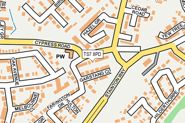 TS7 8PD map - OS OpenMap – Local (Ordnance Survey)