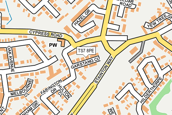 TS7 8PE map - OS OpenMap – Local (Ordnance Survey)