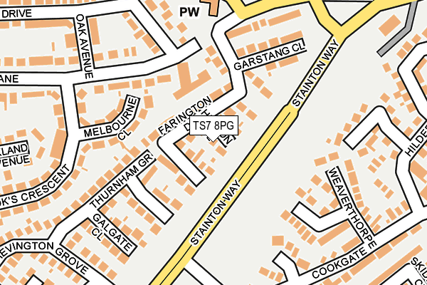 TS7 8PG map - OS OpenMap – Local (Ordnance Survey)