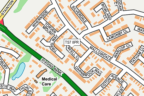 TS7 8PR map - OS OpenMap – Local (Ordnance Survey)