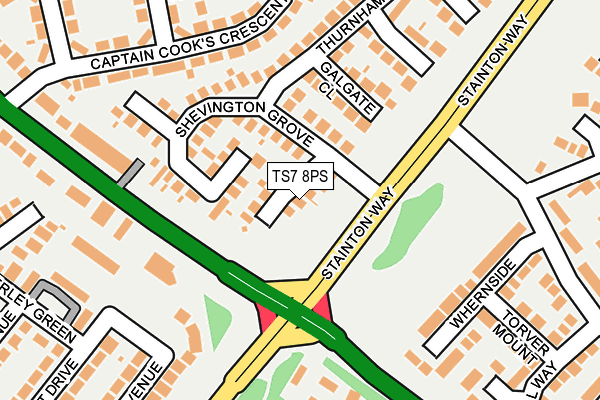 TS7 8PS map - OS OpenMap – Local (Ordnance Survey)