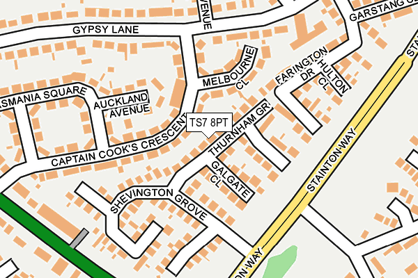 TS7 8PT map - OS OpenMap – Local (Ordnance Survey)