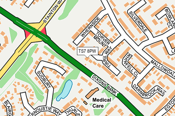 TS7 8PW map - OS OpenMap – Local (Ordnance Survey)