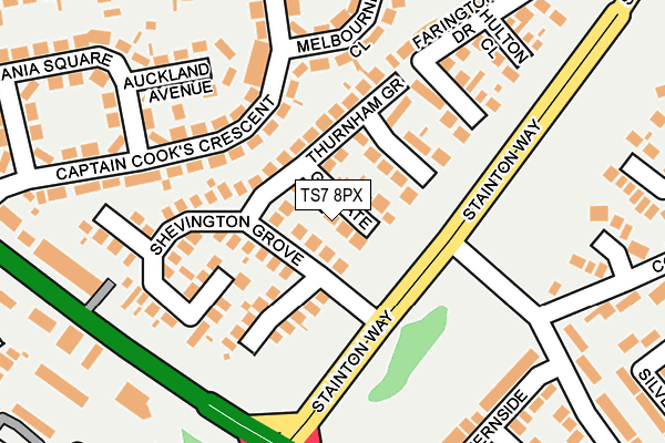 TS7 8PX map - OS OpenMap – Local (Ordnance Survey)