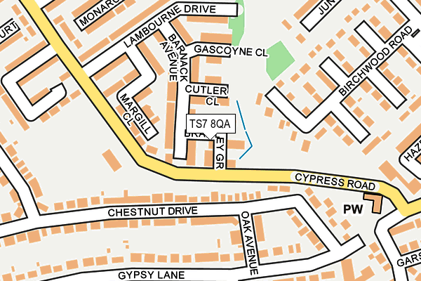 TS7 8QA map - OS OpenMap – Local (Ordnance Survey)