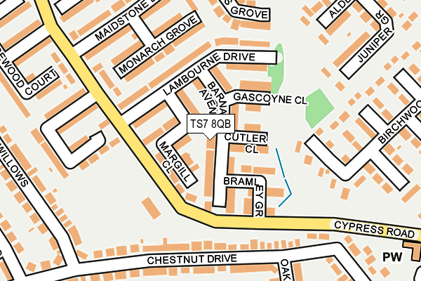 TS7 8QB map - OS OpenMap – Local (Ordnance Survey)