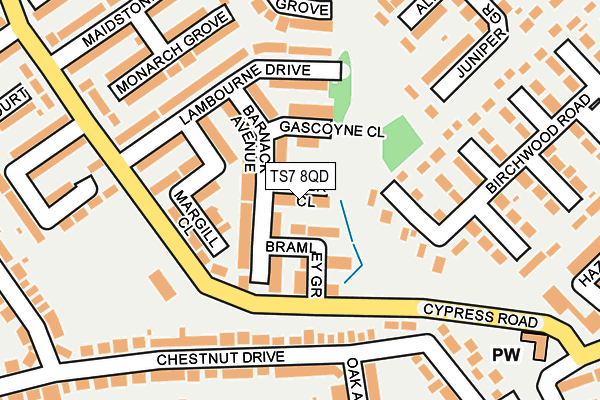 TS7 8QD map - OS OpenMap – Local (Ordnance Survey)