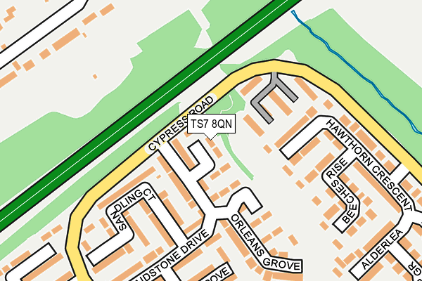 TS7 8QN map - OS OpenMap – Local (Ordnance Survey)