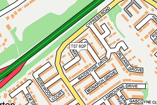 TS7 8QP map - OS OpenMap – Local (Ordnance Survey)