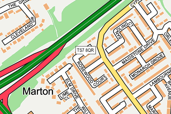 TS7 8QR map - OS OpenMap – Local (Ordnance Survey)