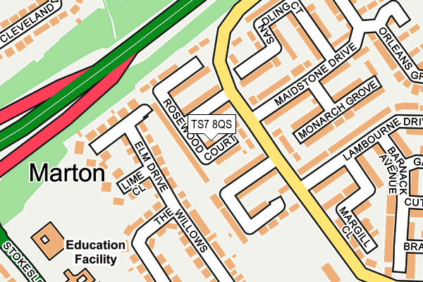 TS7 8QS map - OS OpenMap – Local (Ordnance Survey)