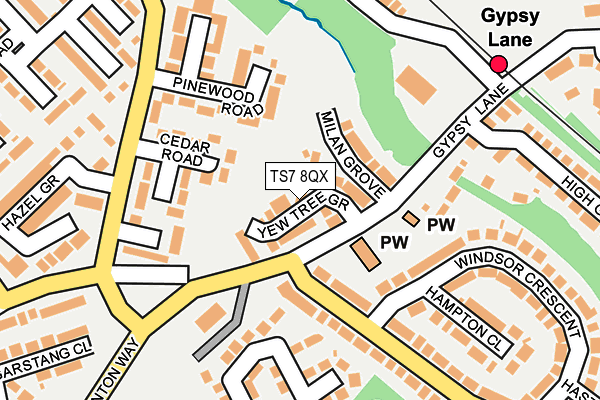 TS7 8QX map - OS OpenMap – Local (Ordnance Survey)