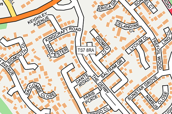 TS7 8RA map - OS OpenMap – Local (Ordnance Survey)