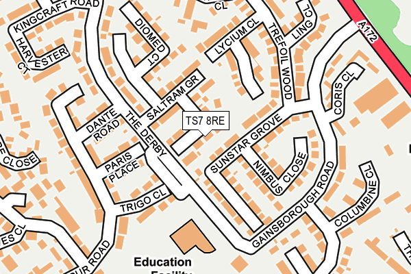 TS7 8RE map - OS OpenMap – Local (Ordnance Survey)