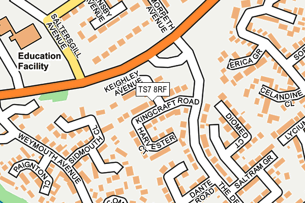 TS7 8RF map - OS OpenMap – Local (Ordnance Survey)