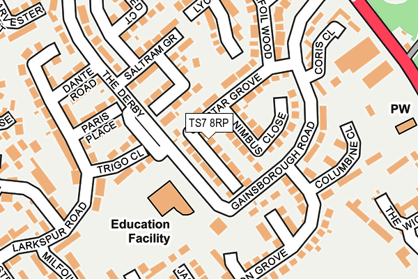 TS7 8RP map - OS OpenMap – Local (Ordnance Survey)