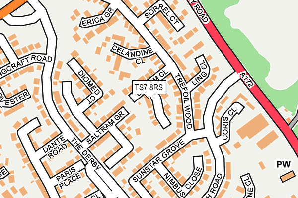 TS7 8RS map - OS OpenMap – Local (Ordnance Survey)