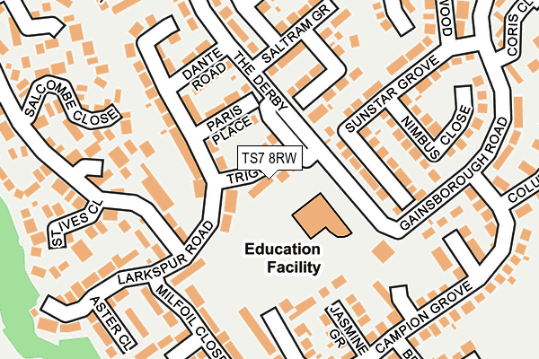 TS7 8RW map - OS OpenMap – Local (Ordnance Survey)