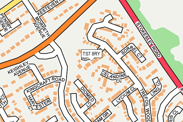 TS7 8RY map - OS OpenMap – Local (Ordnance Survey)