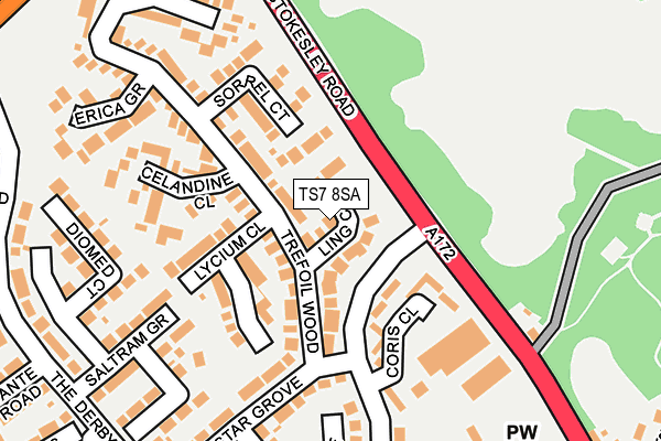 TS7 8SA map - OS OpenMap – Local (Ordnance Survey)