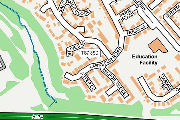 TS7 8SD map - OS OpenMap – Local (Ordnance Survey)