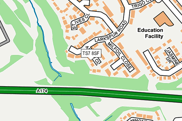 TS7 8SF map - OS OpenMap – Local (Ordnance Survey)