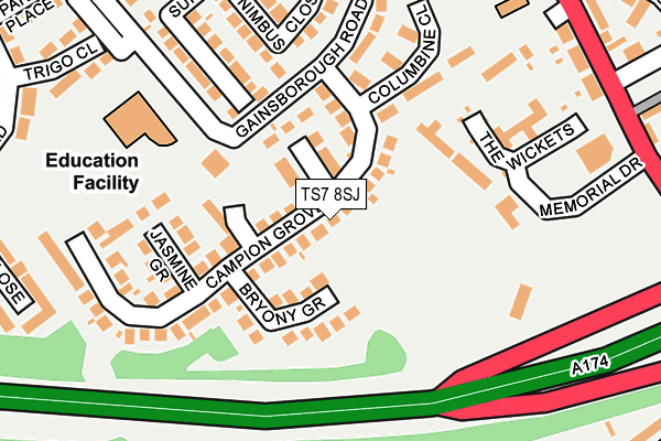 TS7 8SJ map - OS OpenMap – Local (Ordnance Survey)