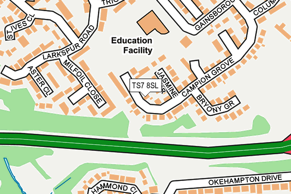 TS7 8SL map - OS OpenMap – Local (Ordnance Survey)